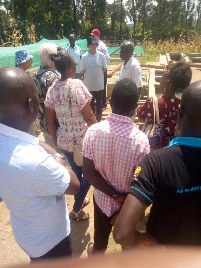 NGERO team and partners visiting aquaculture ponds