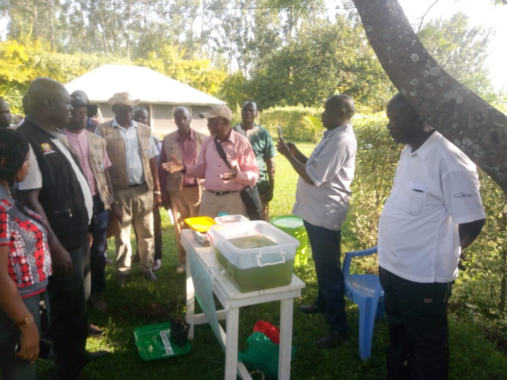 NGERO team demonstrating resource samples to community members